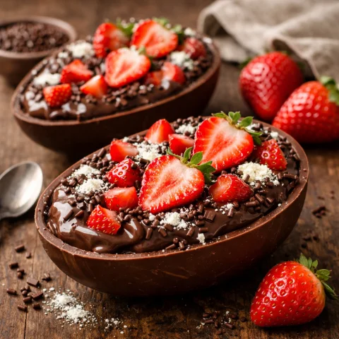 Receita: Ovo de Páscoa de Colher com Brigadeiro Cremoso e Morangos