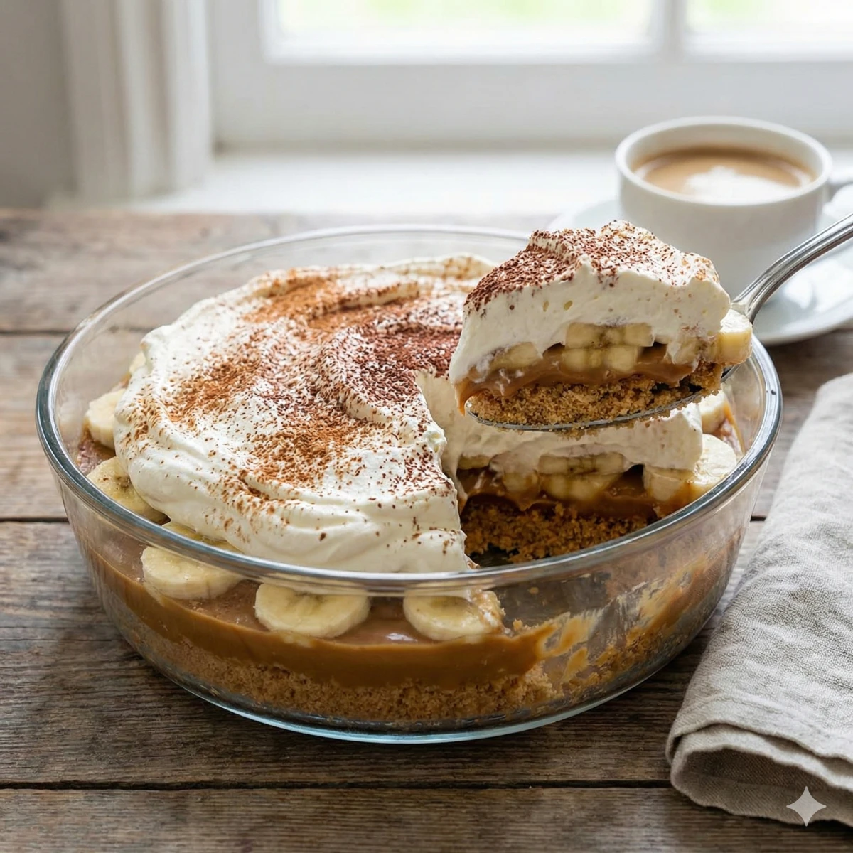 Banoffee na Travessa: Torta de Banana com Doce de Leite e Chantilly Fácil Foto de Banoffee na Travessa: Torta de Banana com Doce de Leite e Chantilly Fácil