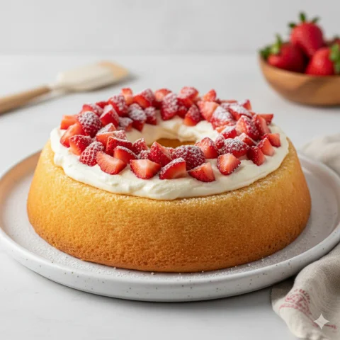 Receita: Bolo Piscina de Leite Ninho com Morango: Fofinho, Cremoso e Fácil