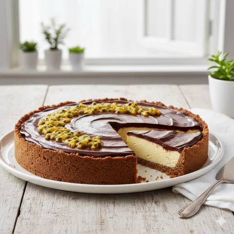 Receita: Torta Gelada de Maracujá com Chocolate (sobremesa cremosa e refrescante)