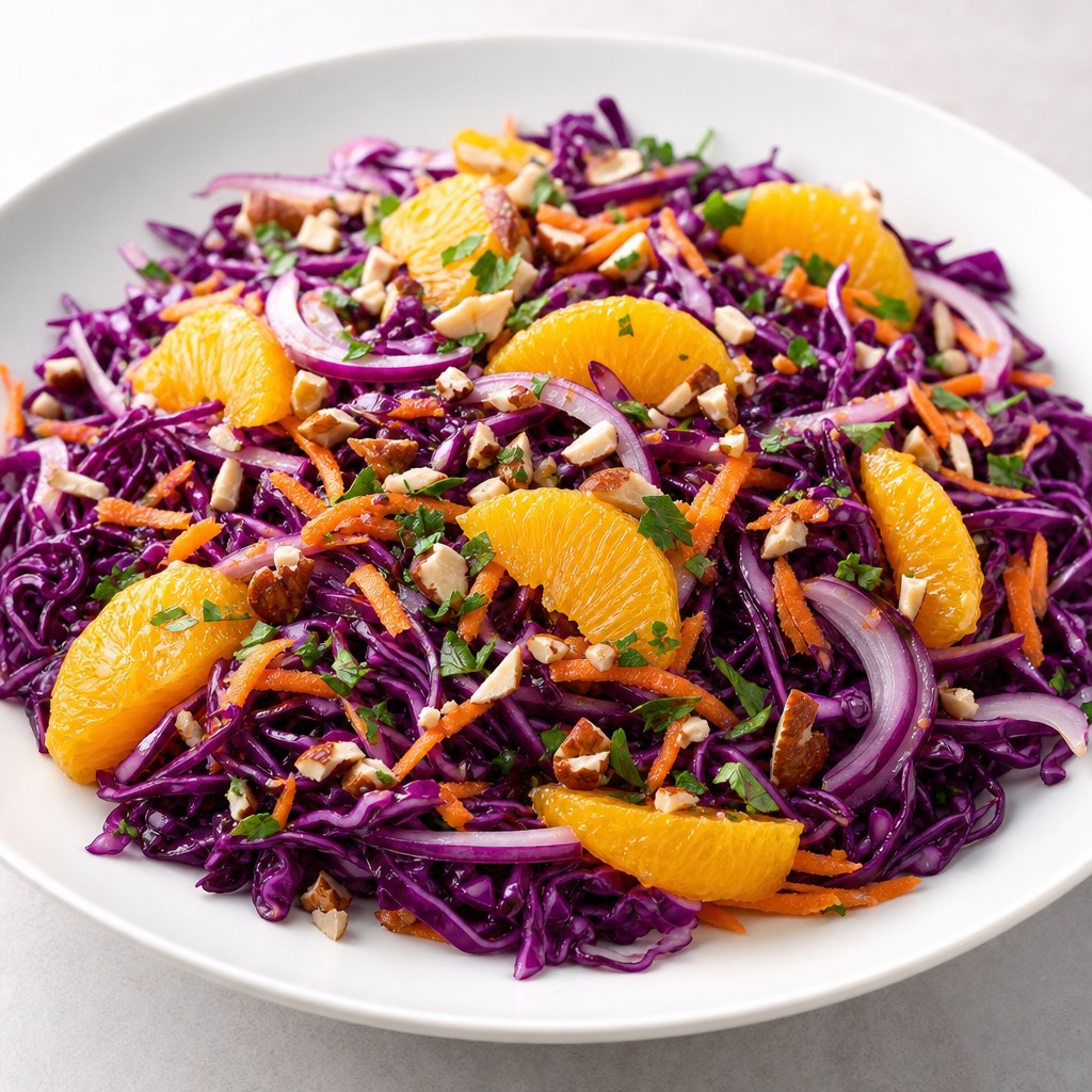 Foto de Salada de repolho roxo com laranja