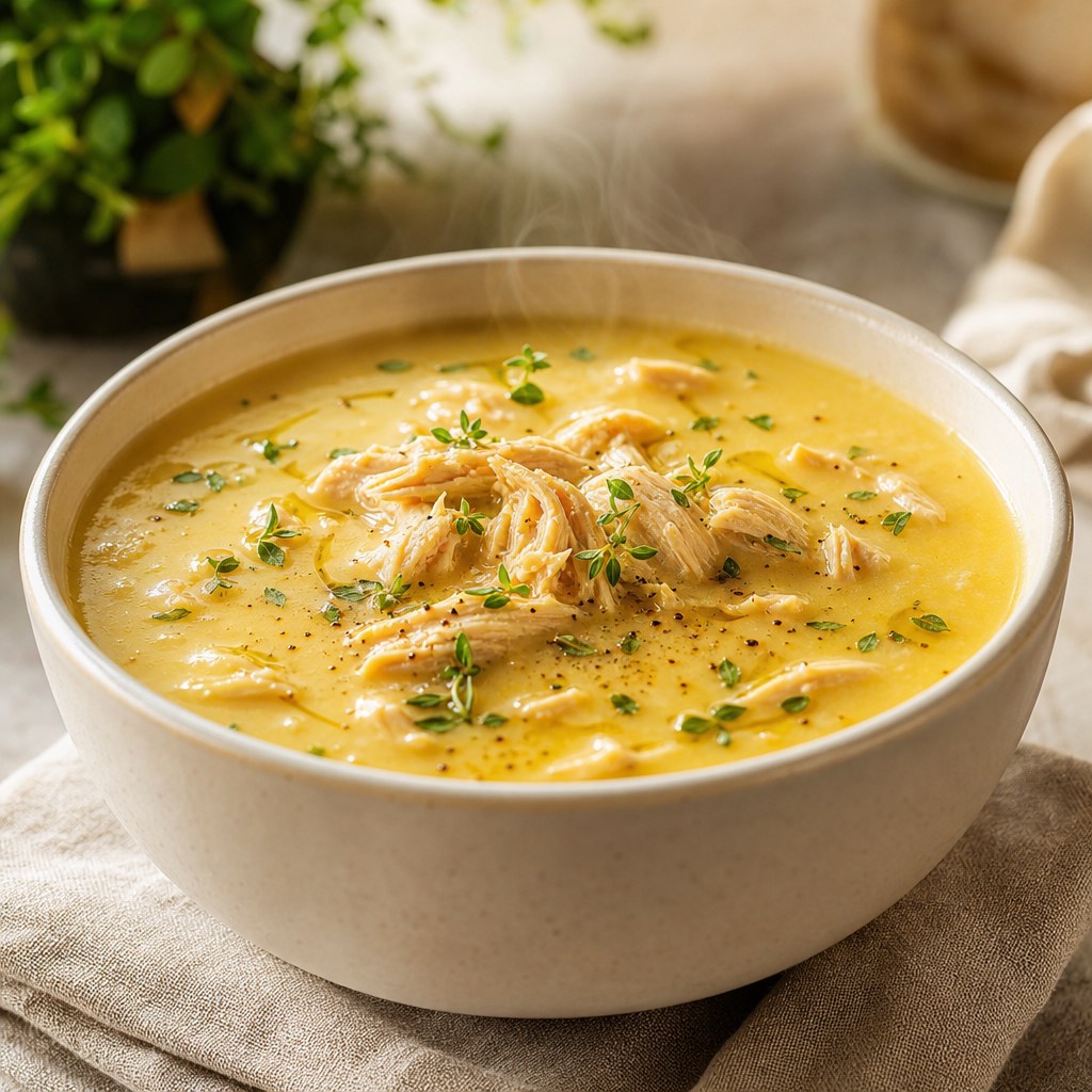 Foto de Sopa de mandioquinha com frango e ervas