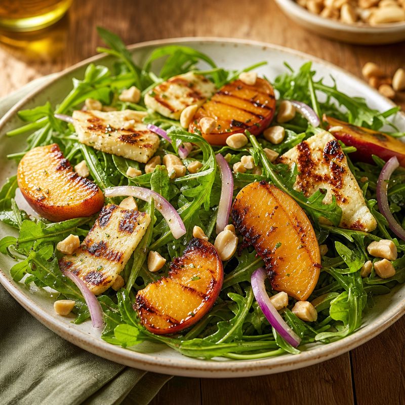 Receita: Salada de Rúcula com Pêssego Grelhado