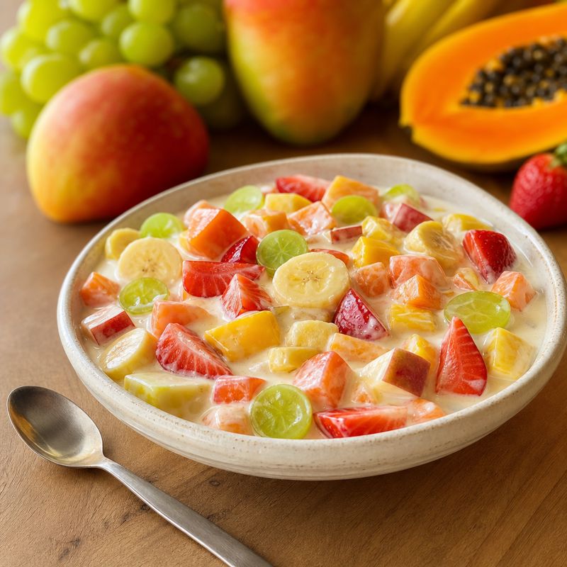 Receita: Salada de Frutas Cremosa Fácil