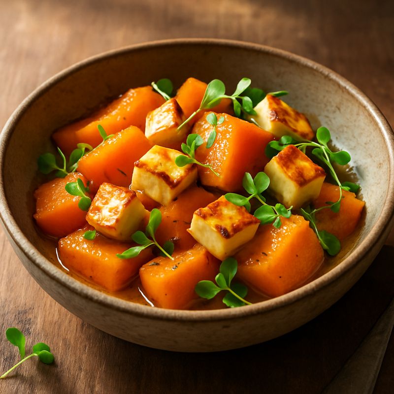 Receita: Salada morna de abóbora assada com queijo coalho