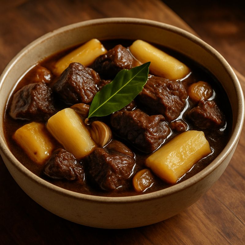 Receita: Carne de panela com mandioca e molho de cerveja preta