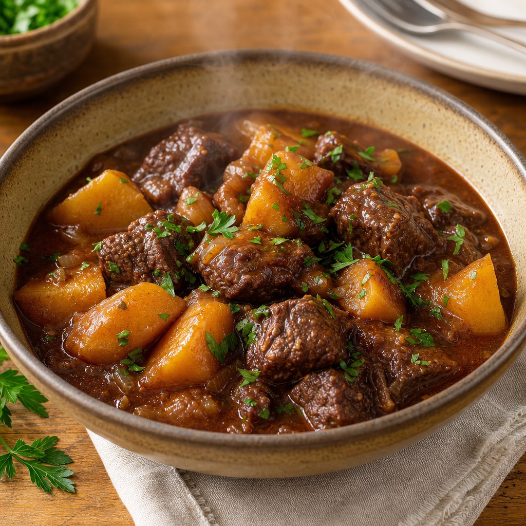 Foto de Ensopado de carne com batata e vinho