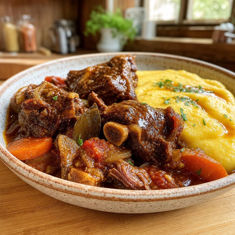 Receita: Rabada na pressão com polenta cremosa