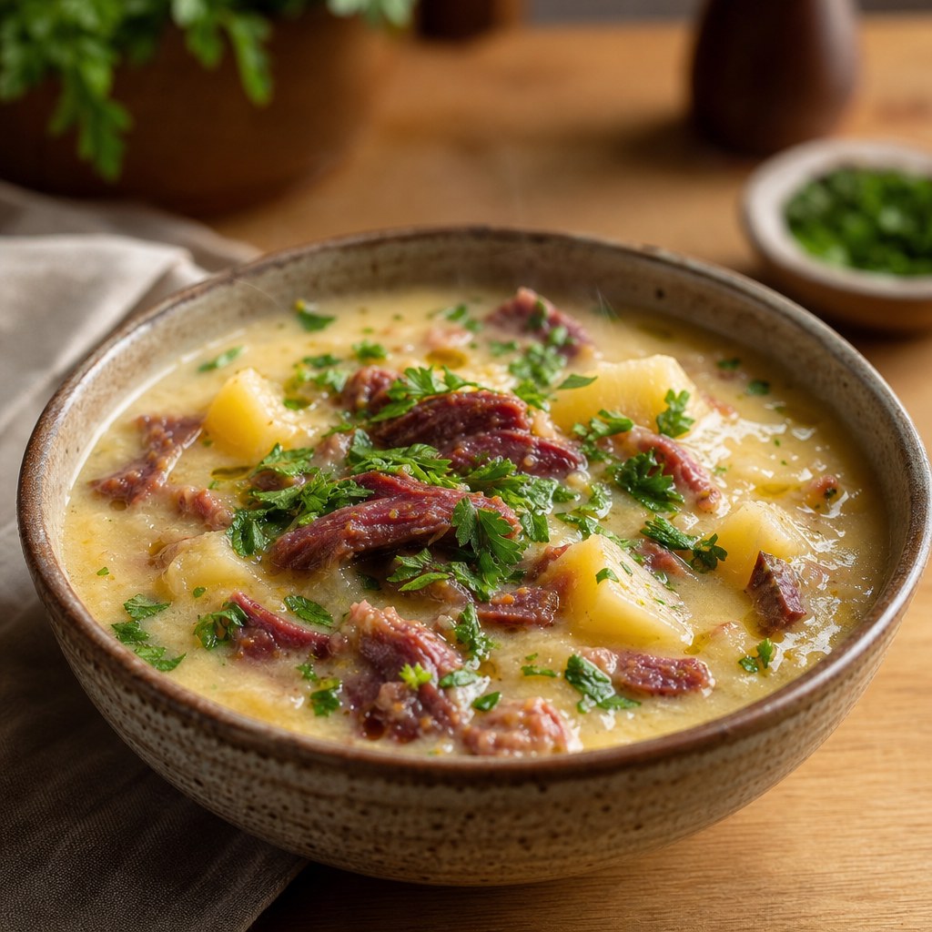 Foto de Sopa de mandioca com carne-seca